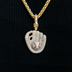 Dije Colgante de Béisbol Helado para Enganchar en Oro Amarillo