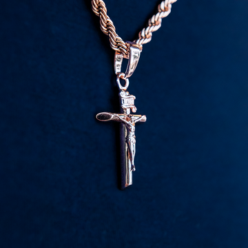 Crucifix Cross Pendant in Rose Gold