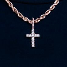 Micro Diamond Cross Pendant - Rose Gold