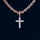 Colgante Micro Cruz de Diamantes - Oro Rosa