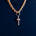 Micro Diamond Cross Pendant - Rose Gold