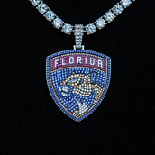 Florida Panthers Official NHL Logo Pendant - White Gold