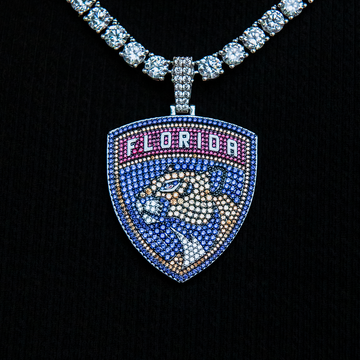 Florida Panthers Official NHL Logo Pendant - White Gold