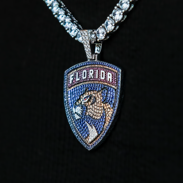 Florida Panthers Official NHL Logo Pendant - White Gold