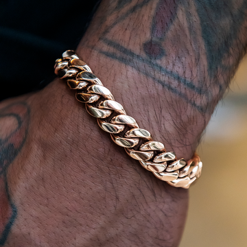 Pulsera Signature Cuban Link en Oro Rosa - 12mm