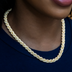 Diamond Rope Necklace in Yellow Gold- 8mm