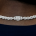 Collar de cuerda de diamante en oro blanco - 8 mm