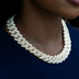 Diamond Prong Cuban Necklace in Yellow Gold- 19mm