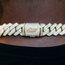 Men's Moissanite Diamond Prong Cuban Chain in Yellow Gold Vermeil - 19mm