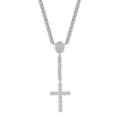 Moissanite Micro Clustered Rosary Chain in Sterling Silver