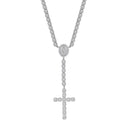 Moissanite Micro Clustered Rosary Chain in Sterling Silver