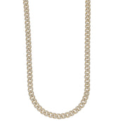 Women's 8.5MM Moissanite Diamond Cuban Chain Necklace in Yellow Gold Vermeil