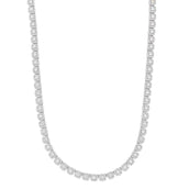 Men's 6MM Clustered Moissanite Tennis Necklace in White Gold Vermeil