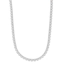 Collar de tenis de moissanita agrupada de 6 mm para hombre en vermeil de oro blanco