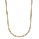 Cadena cubana para hombre de 6 mm con eslabones de moissanita con incrustaciones de microdiamantes y baño de oro amarillo