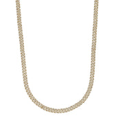 Men's 6MM Micro Diamond Prong Moissanite Cuban Chain Necklace in Yellow Gold Vermeil