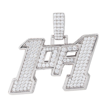 Men's Moissanite 1of1 Pendant in White Gold Vermeil