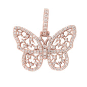 Women's Moissanite Small Butterfly Pendant in Rose Gold Vermeil