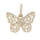 Colgante pequeño de mariposa de moissanita de mujer en vermeil de oro amarillo