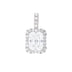 Colgante de moissanita y microdiamantes para hombre en vermeil de oro blanco