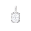 Colgante de moissanita y microdiamantes para hombre en vermeil de oro blanco