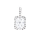 Moissanite Micro Diamond Stone Pendant in Sterling Silver