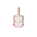 Colgante de moissanita y microdiamantes para hombre en vermeil de oro rosa