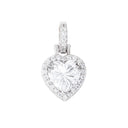 Colgante de corazón con microincrustaciones de moissanita para mujer en vermeil de oro blanco