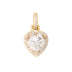 Women's Moissanite Micro Iced Heart Pendant in Yellow Gold Vermeil