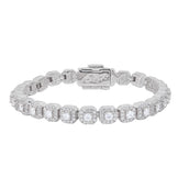 Clustered Moissanite Tennis Bracelet in Sterling Silver - 6MM