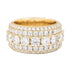 Men's 5 Layer Moissanite Diamond Band Ring in Yellow Gold Vermeil