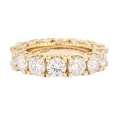 Men's 5MM Moissanite Eternity Diamond Band Ring in Yellow Gold Vermeil