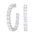 4MM Moissanite Eternity Hoop Earrings in White Gold Vermeil