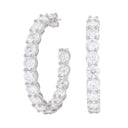 4MM Moissanite Eternity Hoop Earrings in White Gold Vermeil