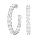 4MM Moissanite Eternity Hoop Earrings in Sterling Silver