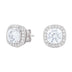Cushion Cut Moissanite Earrings in Sterling Silver