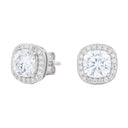 Cushion Cut Moissanite Earrings in Sterling Silver