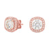 Cushion Cut Moissanite Earrings in Rose Gold Vermeil