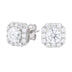 Aretes de moissanita en microcluster de plata esterlina
