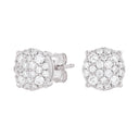 Pendientes de Moissanita Pavé de 8 mm con Baño de Oro Blanco