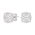 Pendientes de botón de moissanita de 8 mm con engaste pavé en plata de ley