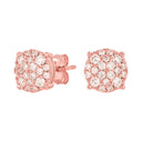Pendientes de Moissanita de 8 mm con Pavé en Vermeil de Oro Rosa