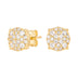 8MM Pave Set Moissanite Stud Earrings in Yellow Gold Vermeil