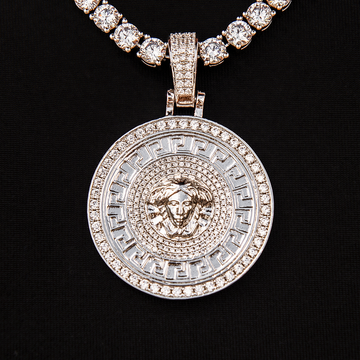 Medusa Pendant in White Gold
