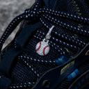 Iced Baseball Clip On Pendant in White Gold