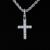 Colgante con clip de cruz de diamantes en oro blanco