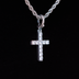 Colgante con clip de cruz de diamantes en oro blanco