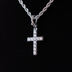 Colgante con clip de cruz de diamantes en oro blanco