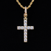 Diamond Cross Clip On Pendant in Yellow Gold