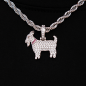 Micro GOAT Pendant in White Gold